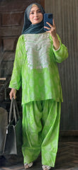 2 Piece Cotton Embroidred Co- Ord Set with Farshi Salwar