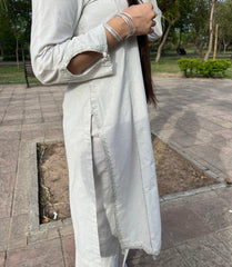 2 Piece Cotton Embroidred Zari Suit