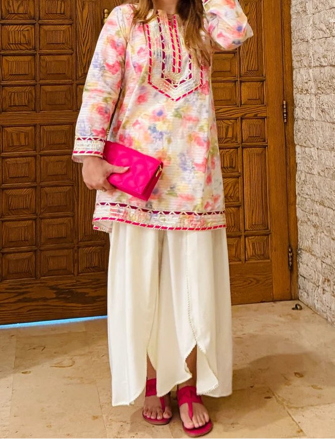 Cream Flowy Culotte