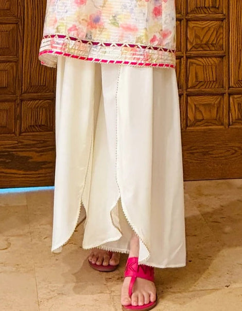 Cream Flowy Culotte