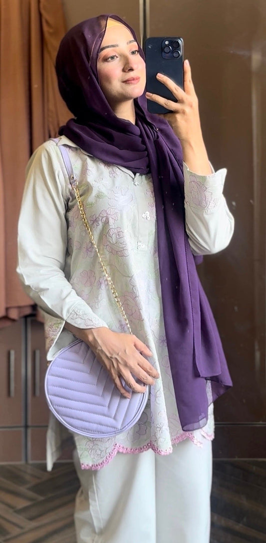 2 Piece Cotton Embroidred Co- Ord Set