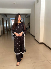 2 Piece Chikankaari Embroidered Suit  ( linned)