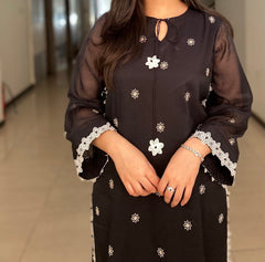 2 Piece Chikankaari Embroidered Suit  ( linned)