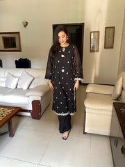 2 Piece Chikankaari Embroidered Suit  ( linned)