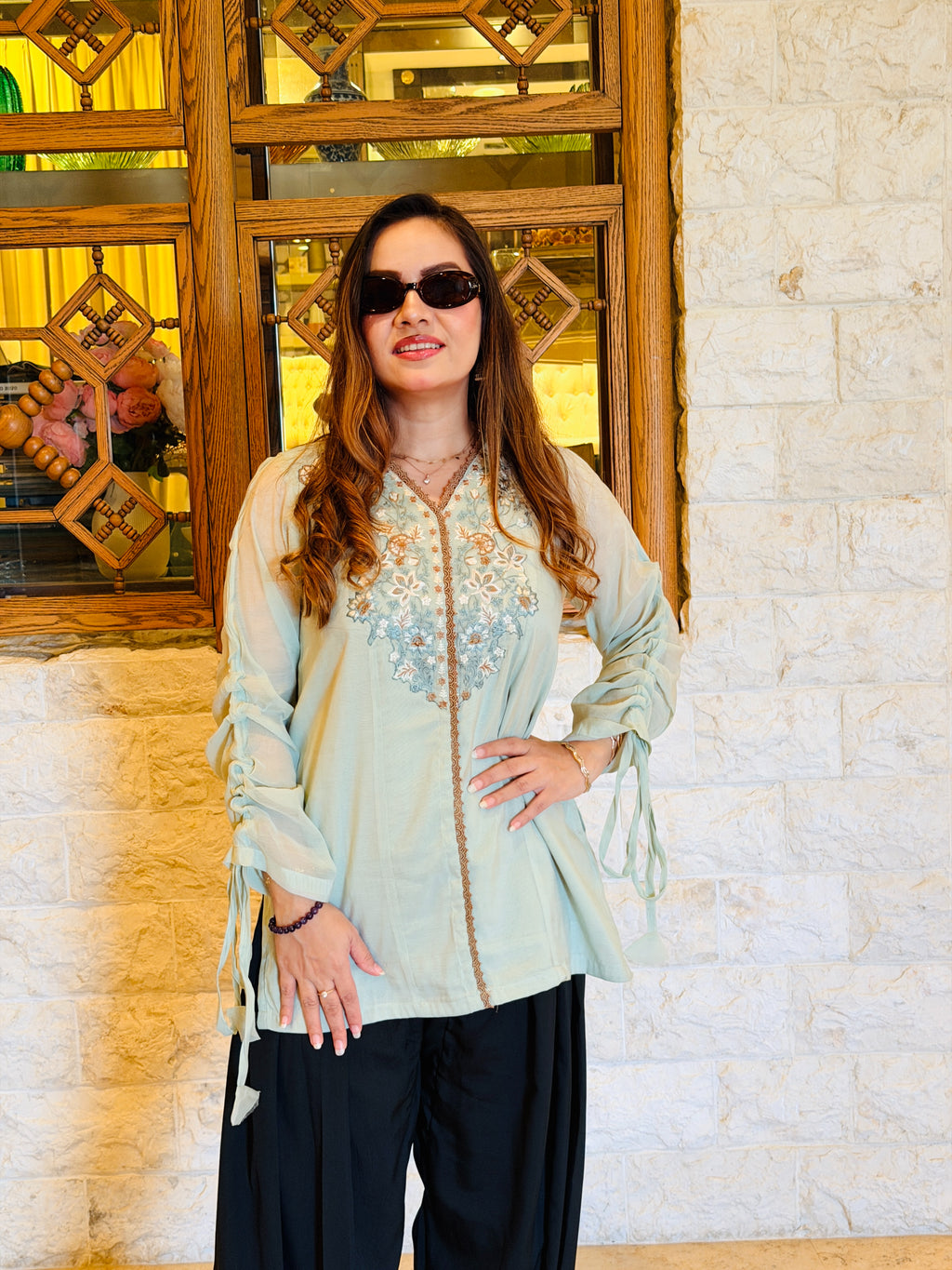 Embroidered Paper Cotton 1-Piece Shirt