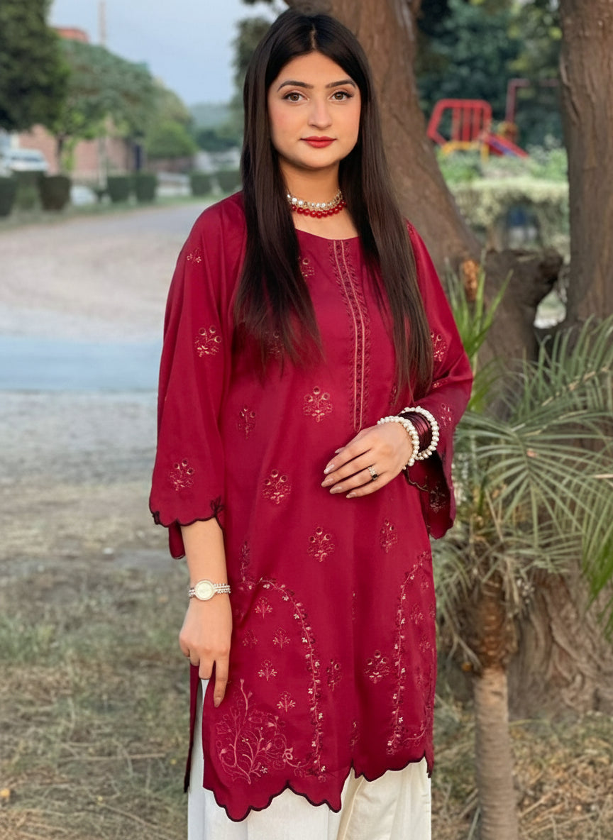 Embroidered Cotton 2-Piece Co-Ord Set