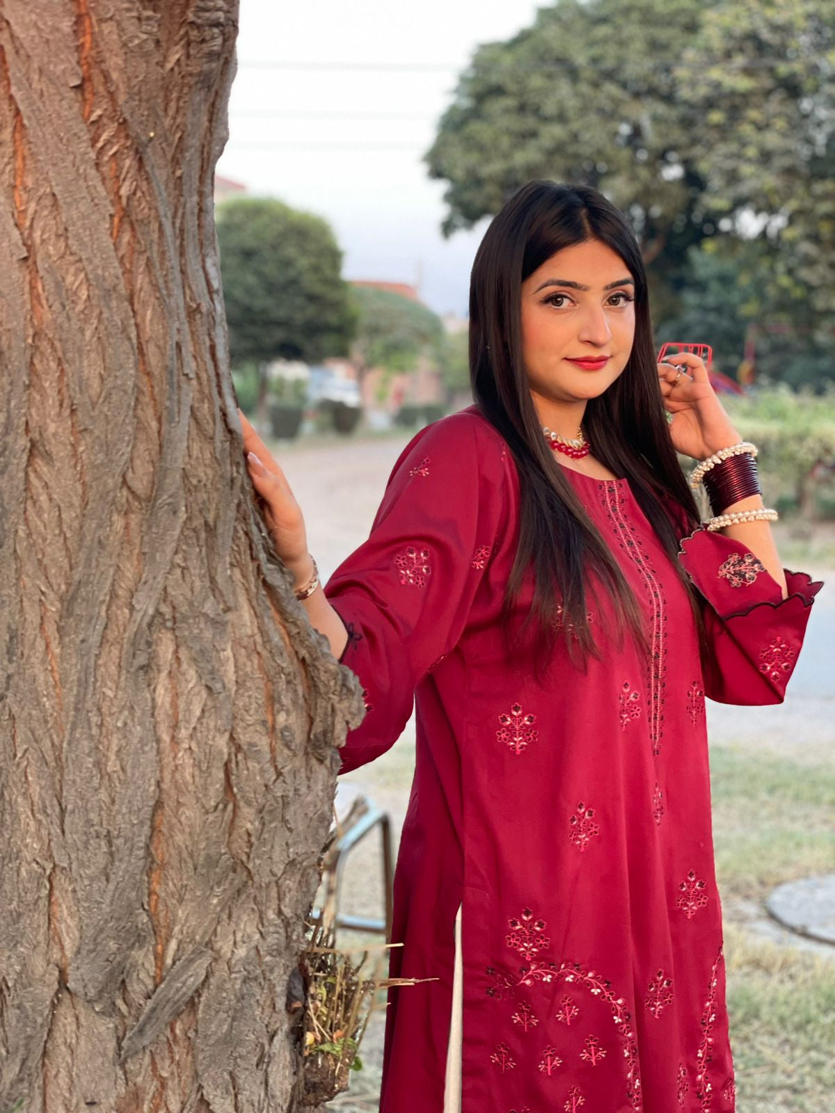 Embroidered Cotton 2-Piece Co-Ord Set