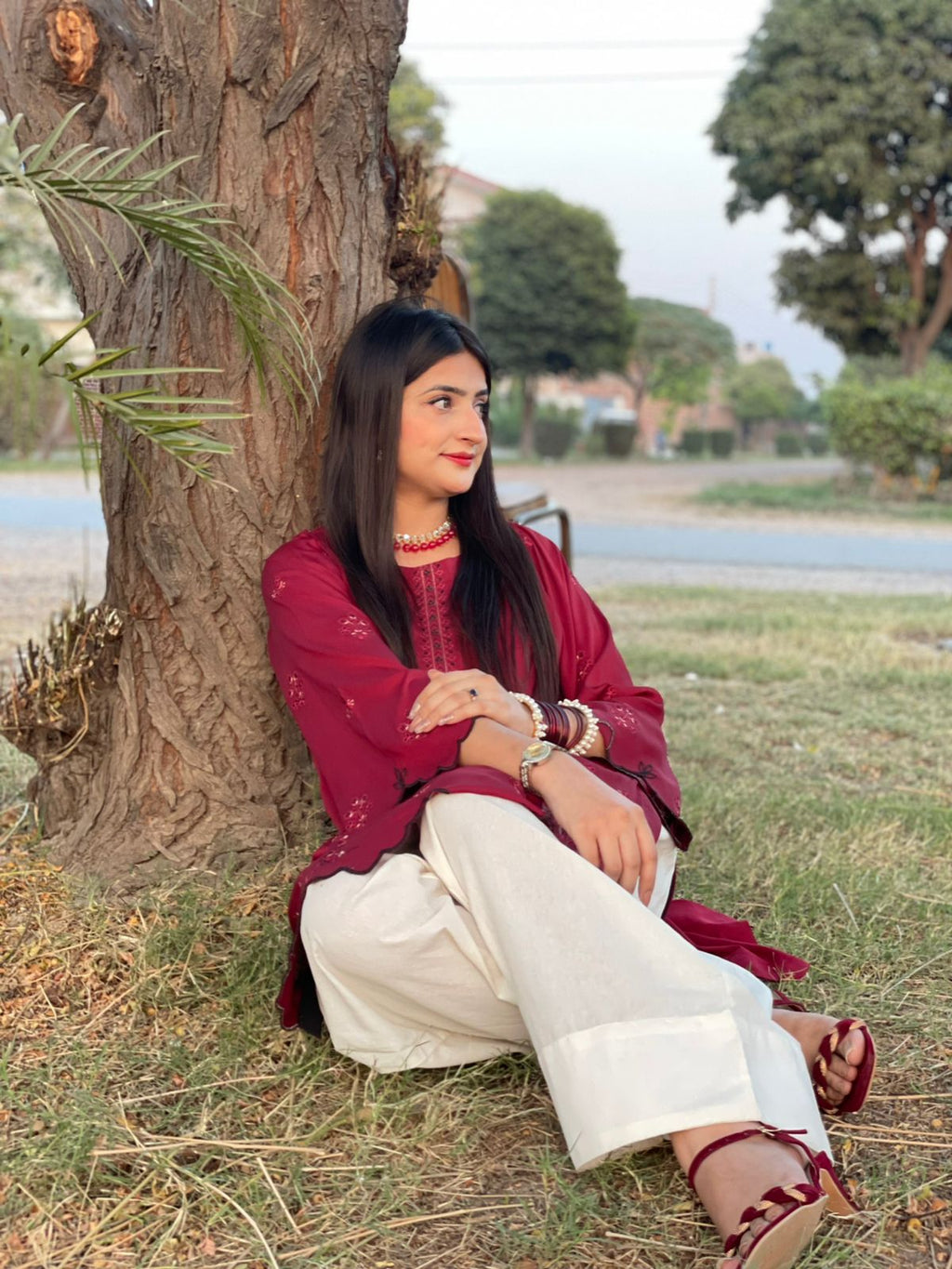 Embroidered Cotton 2-Piece Co-Ord Set