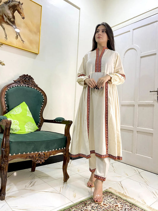 2-Piece Cotton Printed Frock Dress Trendy & Comfortable