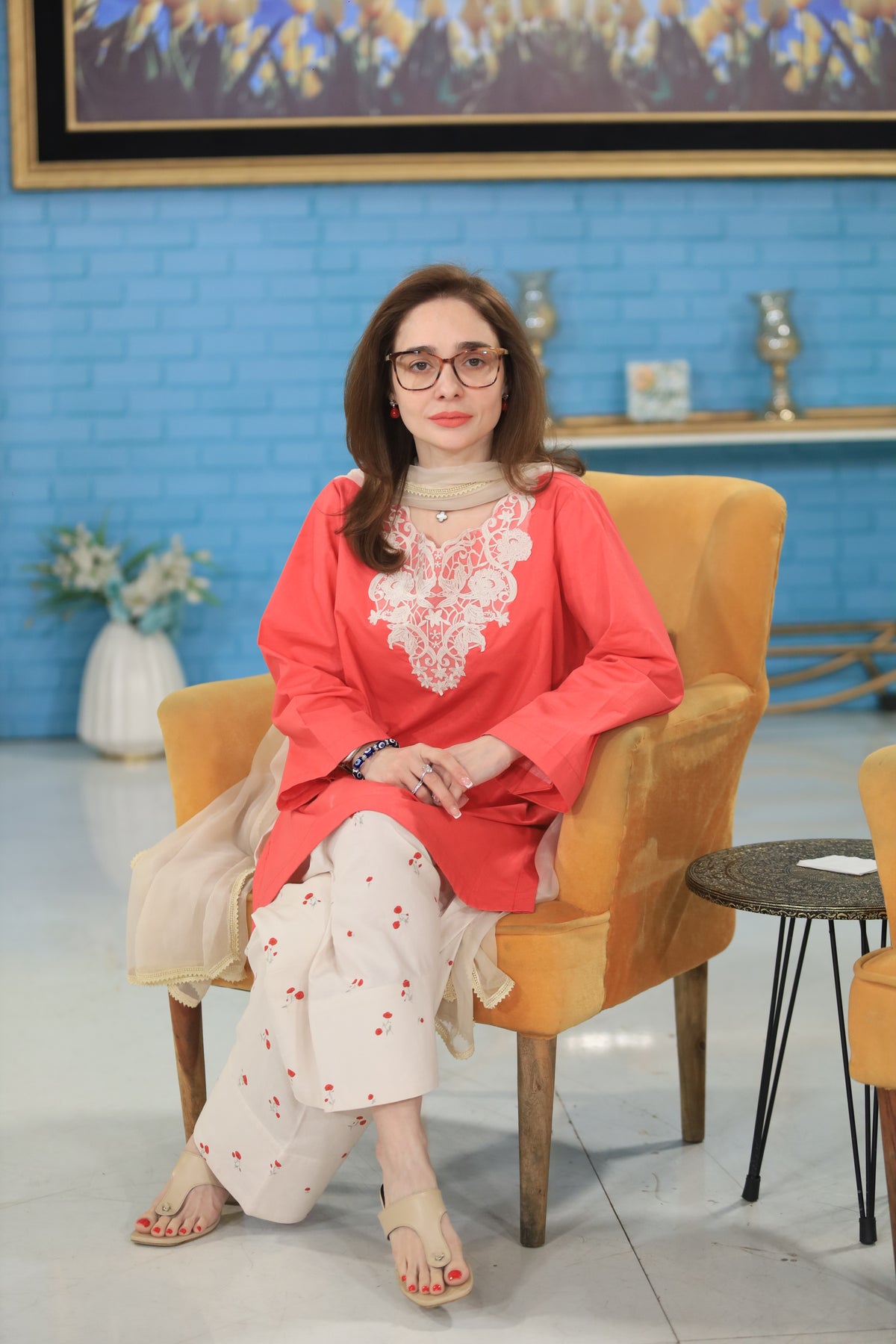 Embroidered Cotton Kurta with Farshi Shalwar – 2 Piece Traditional Coord Set