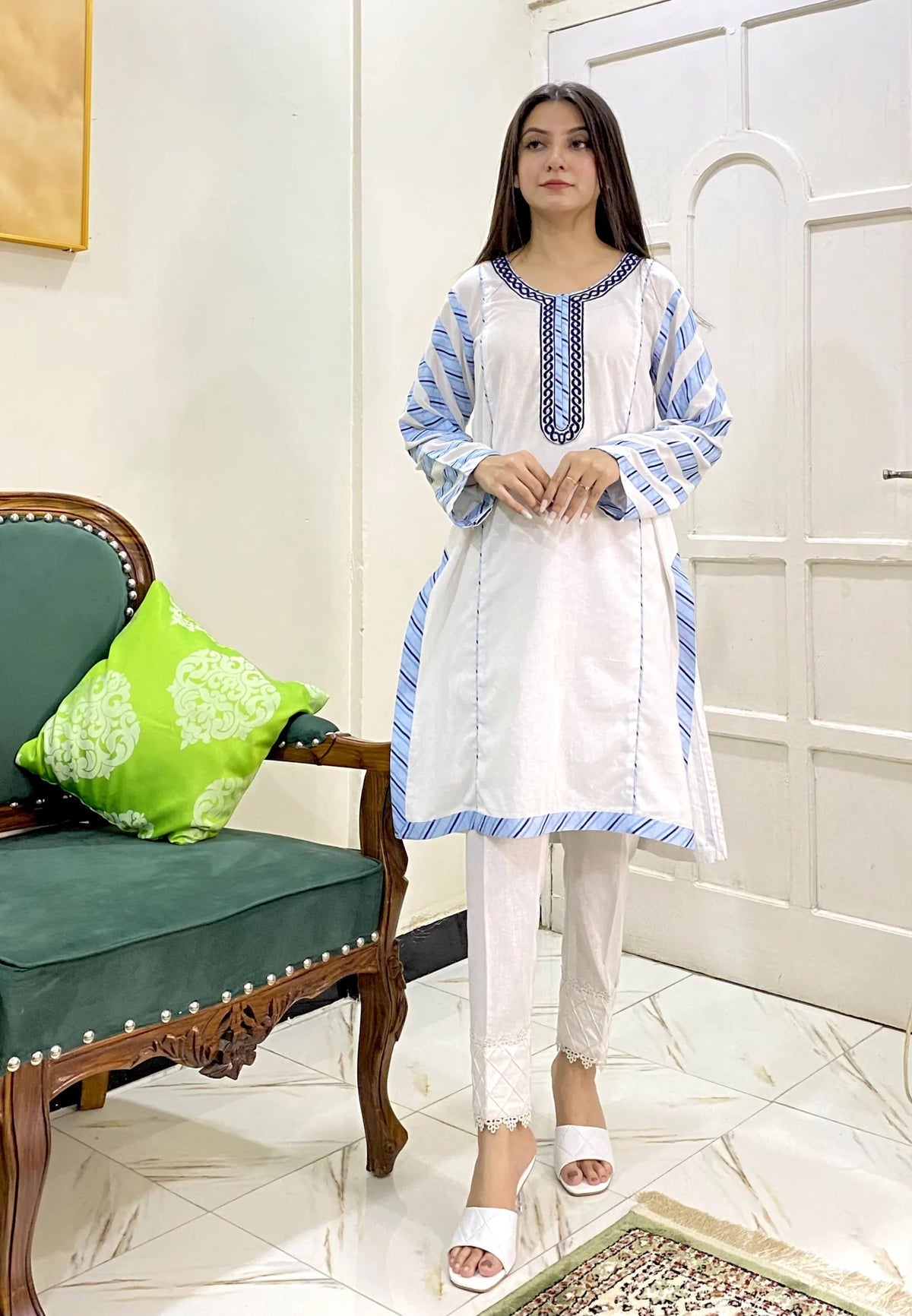 1 Piece Cotton Embroidered Kurti Elegant & Comfortable