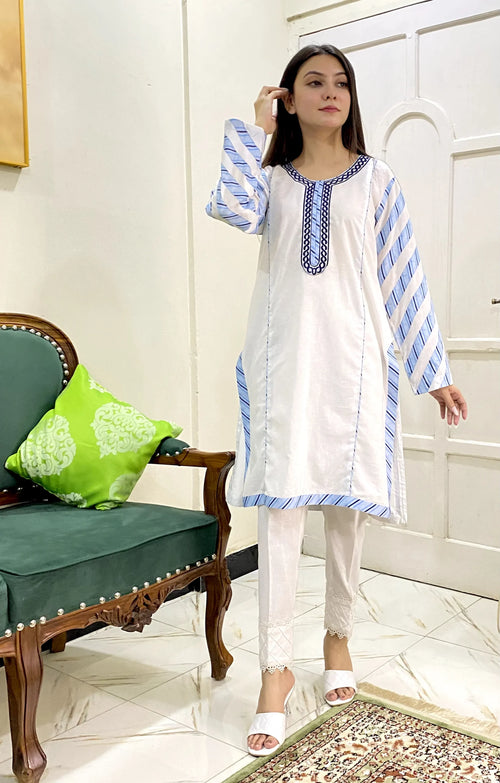 1 Piece Cotton Embroidered Kurti Elegant & Comfortable