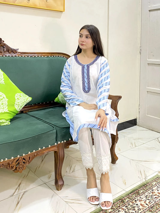 1 Piece Cotton Embroidered Shirt Elegant & Comfortable