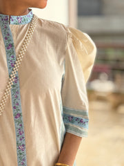 2 Piece Cotton Embellished Co-Ord Set with DHAKA PANT