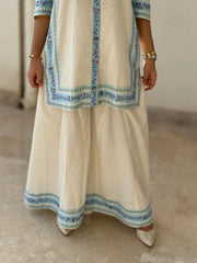 2 Piece Cotton Embellished Co-Ord Set with DHAKA PANT