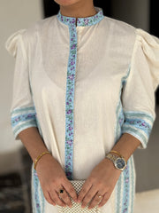 2 Piece Cotton Embellished Co-Ord Set with DHAKA PANT