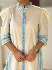 2 Piece Cotton Embellished Co-Ord Set with DHAKA PANT