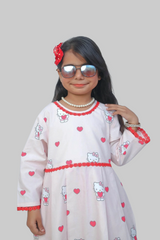 Printed 2 Piece Set Hello Kitty Print- Stitched (Shirt + Trouser)