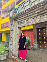 2-Piece Velvet Suit  with Raw Silk Trouser