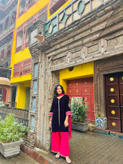 2-Piece Velvet Suit  with Raw Silk Trouser