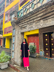 2-Piece Velvet Suit  with Raw Silk Trouser