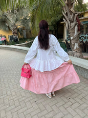 White Cotton Peplum Shirt