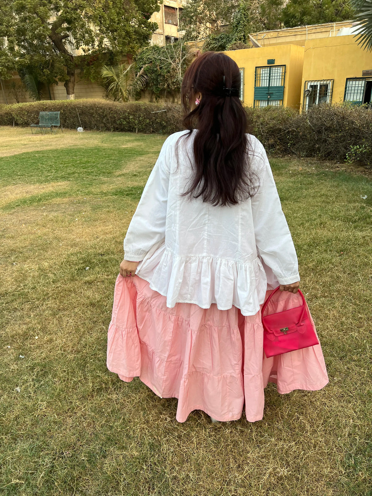White Cotton Peplum Shirt