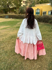White Cotton Peplum Shirt