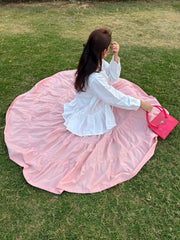 White Cotton Peplum Shirt