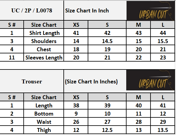 Product Size Chart