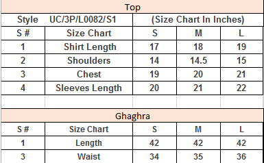 Product Size Chart