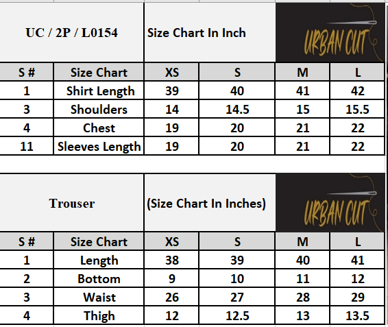 Product Size Chart