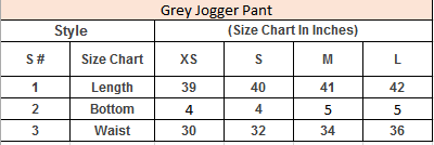 Product Size Chart