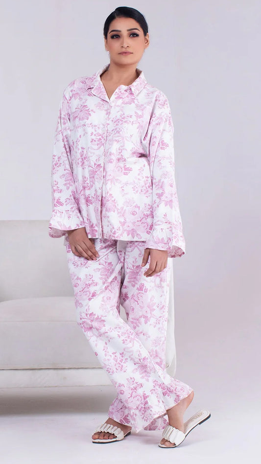 2 Piece PJ Suit- Cotton Comfy Flannel ( Shirt + Trouser)