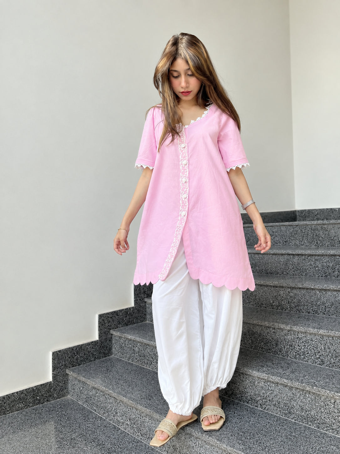 Embroidered Cotton Co-Ord Set