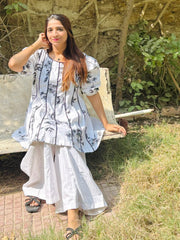 Women's Cotton Printed Co-Ord Set with Dhaka Pants