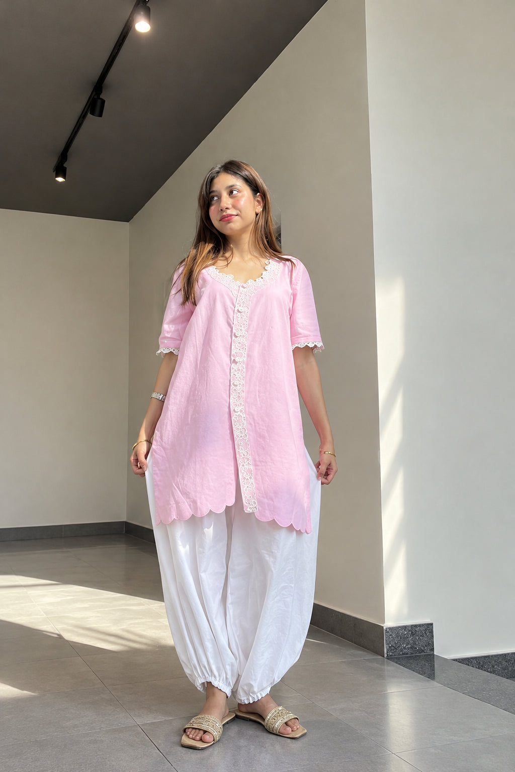 Embroidered Cotton Co-Ord Set