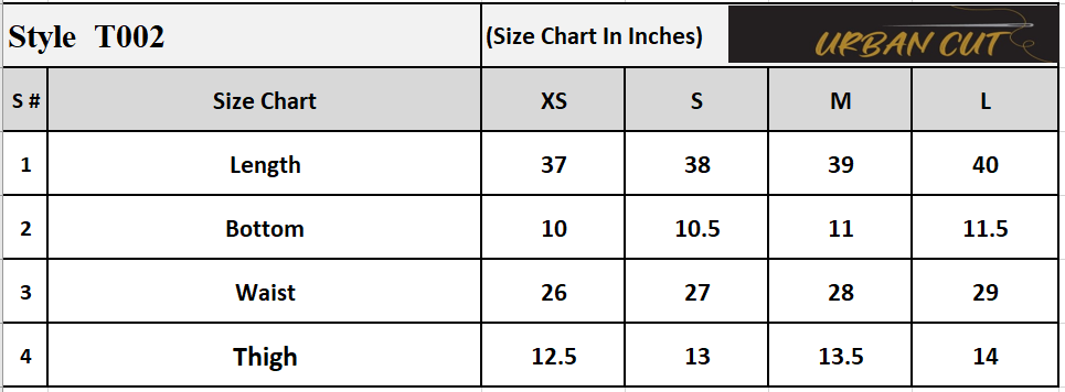Product Size Chart
