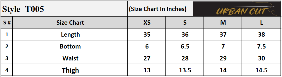 Product Size Chart
