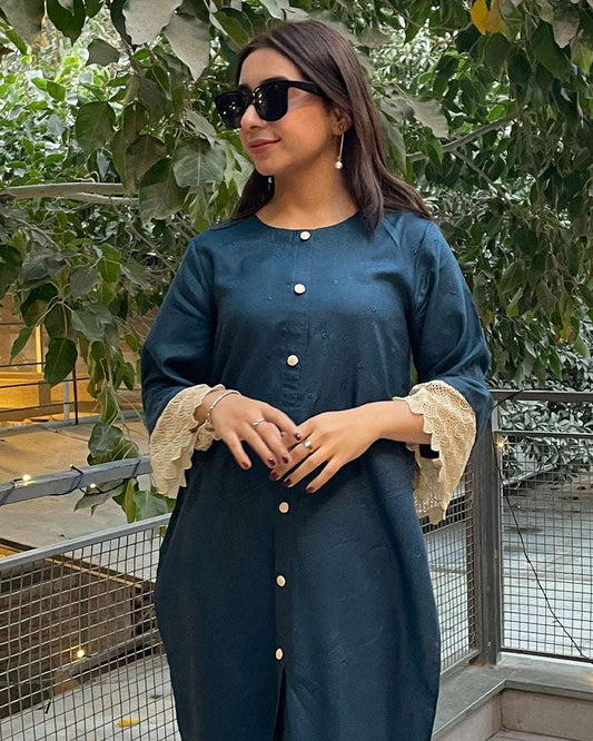 2 Piece Cotton Embroidered Suit