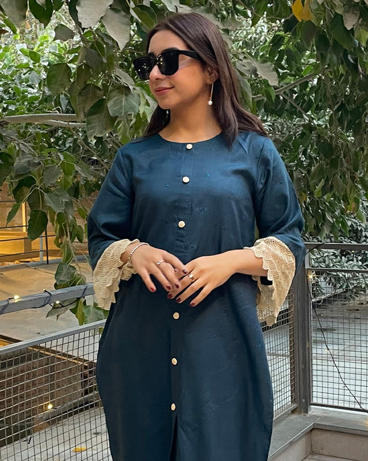 2 Piece Cotton Embroidered Suit