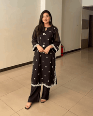 2 Piece Chikankaari Embroidered Suit  ( linned)