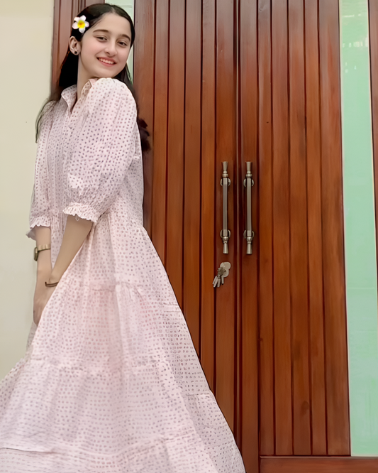 Light Pink Cotton Maxi Dress – 1 Piece Casual Wear