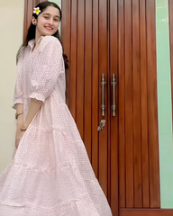 Light Pink Cotton Maxi Dress – 1 Piece Casual Wear