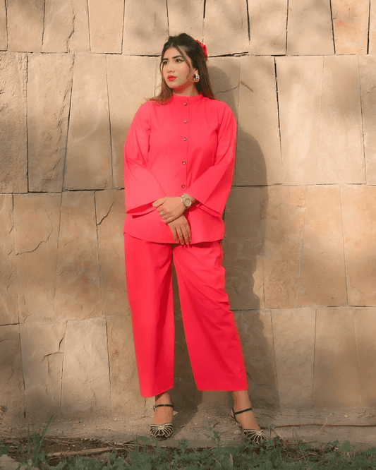 2 Piece Cotton Embellished Co- Ord Set
