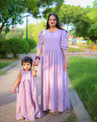 Mommy and Me Seer Sucker Cotton Matching Dress Set