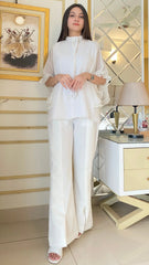 Elegant Cotton Ruffled Shirred Shirt 1 Piece