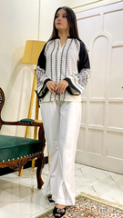 Embroidered Patchwork Shirt Stylish & Comfortable 1 Piece