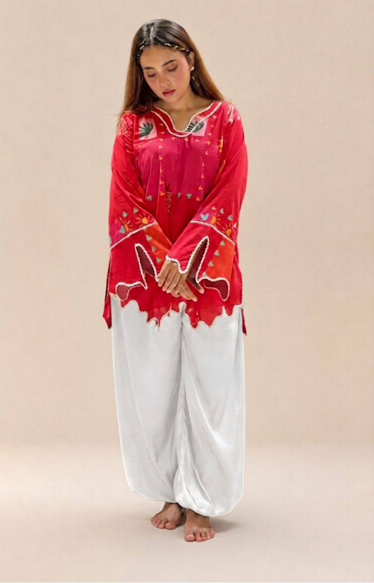 White Balloon Shalwar – Premium Soft Fabric
