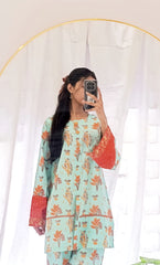 2 Piece Lawn Embroidered  Co- Ord Set